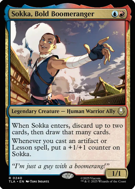 Sokka Bold Boomeranger TLA Legendary Creature Human Warrior Ally NM