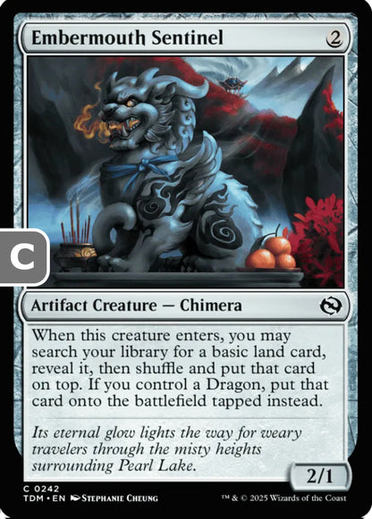 Embermouth Sentinel TDM Artifact Creature Chimera NM