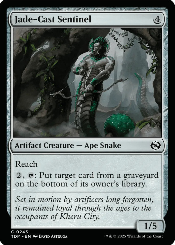 Jade-Cast Sentinel TDM Artifact Creature Ape Snake NM