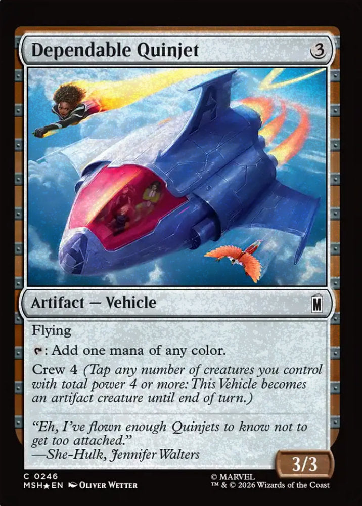 Dependable Quinjet MSH Artifact Vehicle *Foil* NM