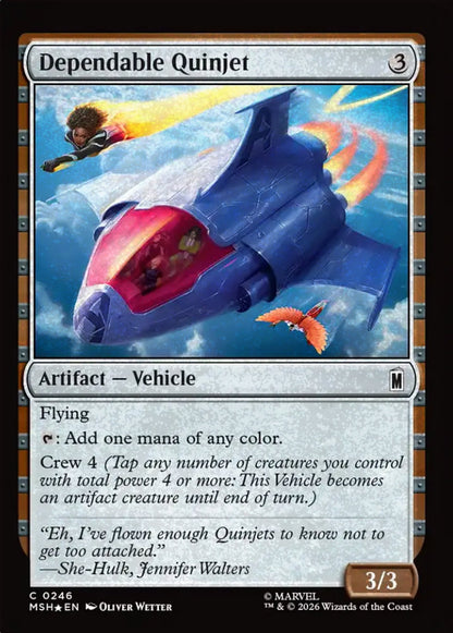 Dependable Quinjet MSH Artifact Vehicle *Foil* NM