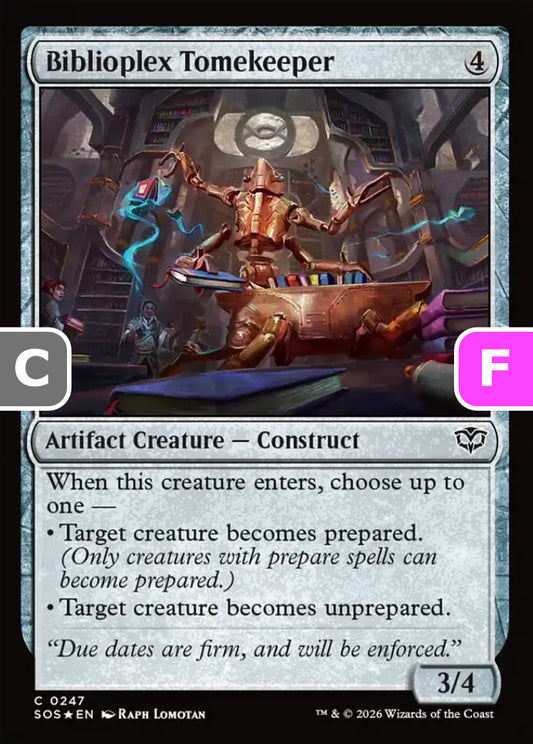Biblioplex Tomekeeper SOS Artifact Creature  Construct *Foil* NM