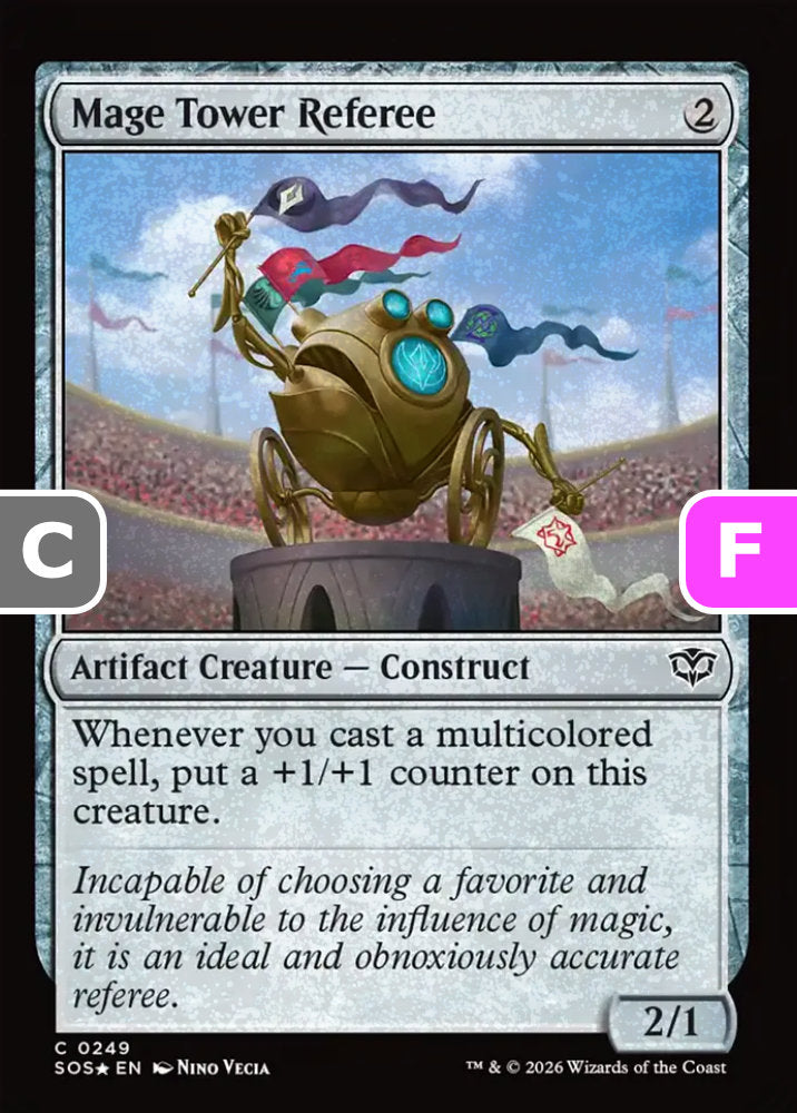 Mage Tower Referee SOS Artifact Creature  Construct *Foil* NM