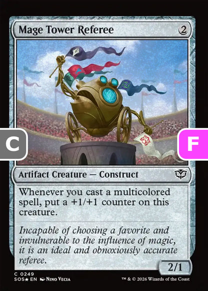 Mage Tower Referee SOS Artifact Creature  Construct *Foil* NM