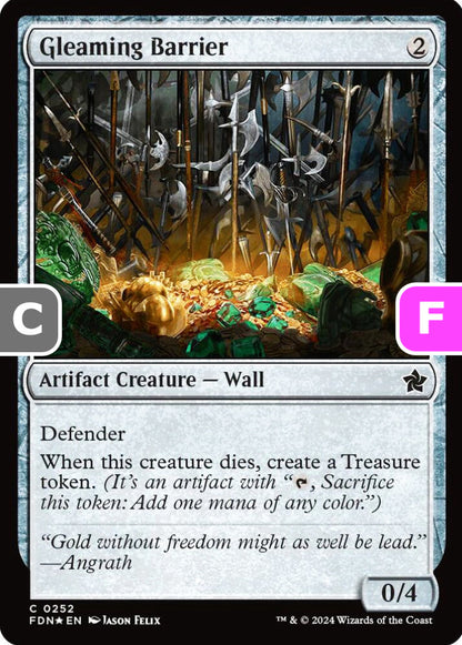 Gleaming Barrier FDN Artifact Creature Wall *Foil* NM