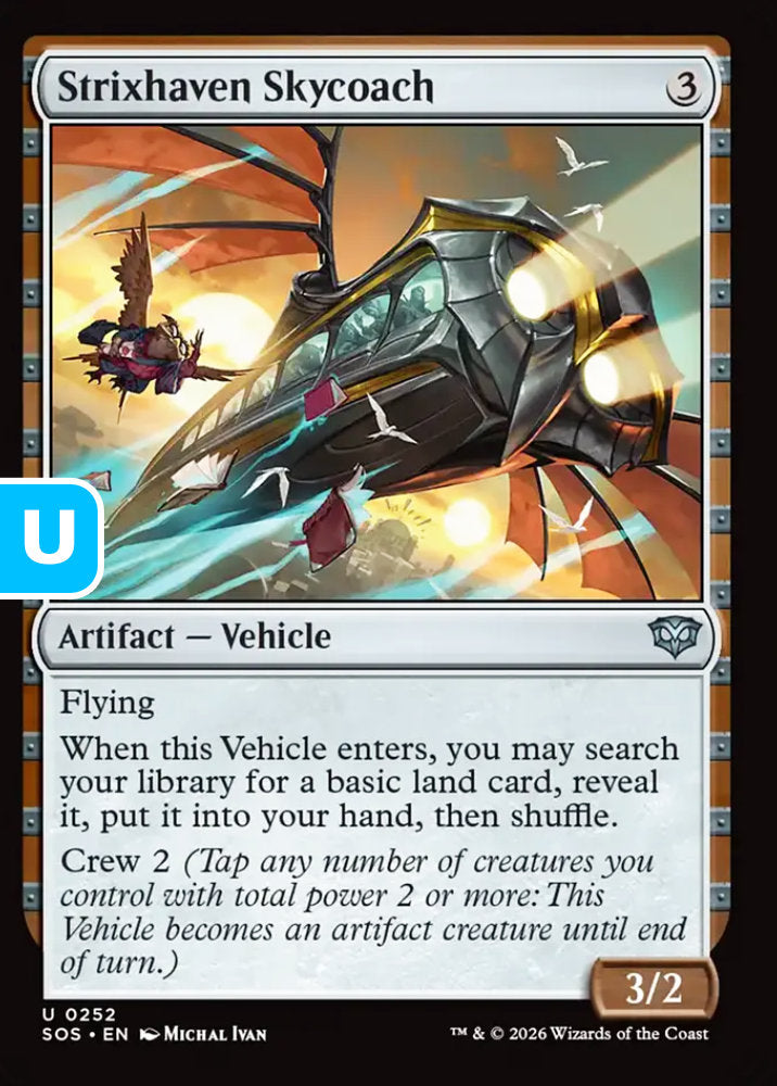 Strixhaven Skycoach SOS Artifact Vehicle NM