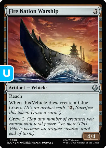 Fire Nation Warship TLA Artifact Vehicle NM