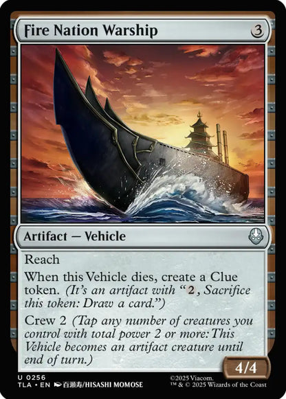 Fire Nation Warship TLA Artifact Vehicle NM