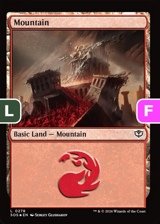 Mountain SOS Basic Land Mountain *Foil* NM