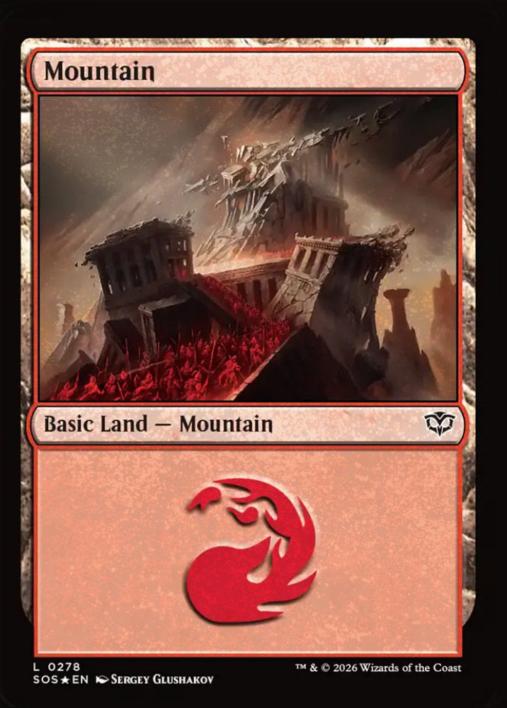 Mountain SOS Basic Land Mountain *Foil* NM