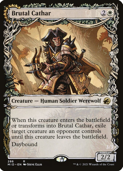 Brutal Cathar/Moonrage Brute MID Creature Human Soldier Werewolf/Werewolf NM