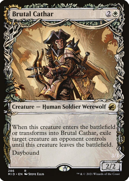 Brutal Cathar/Moonrage Brute MID Creature Human Soldier Werewolf/Werewolf NM