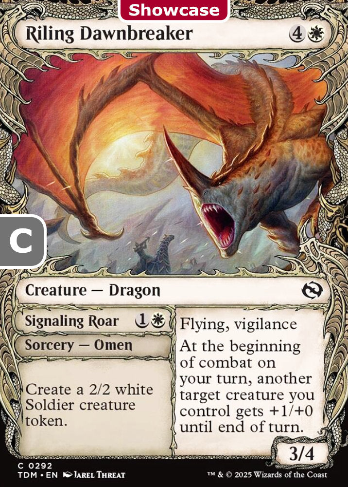 Riling Dawnbreaker TDM Creature Dragon NM
