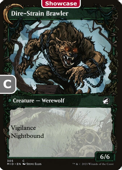 Tireless Hauler/Dire-Strain Brawler MID Creature Human Werewolf/Werewolf NM