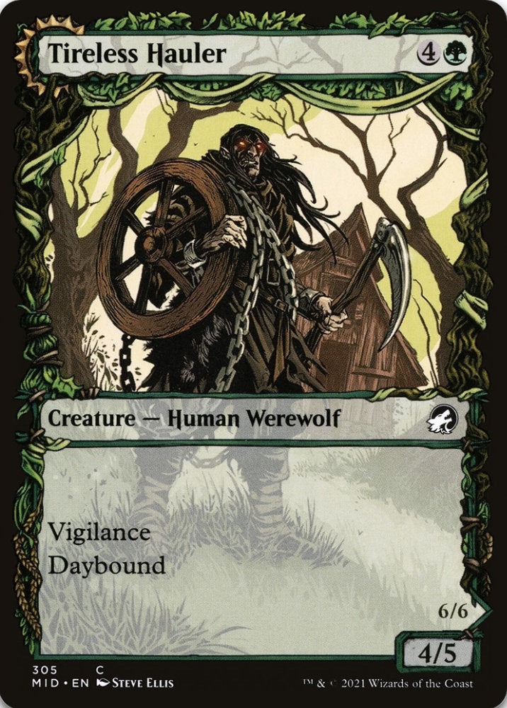 Tireless Hauler/Dire-Strain Brawler MID Creature Human Werewolf/Werewolf NM