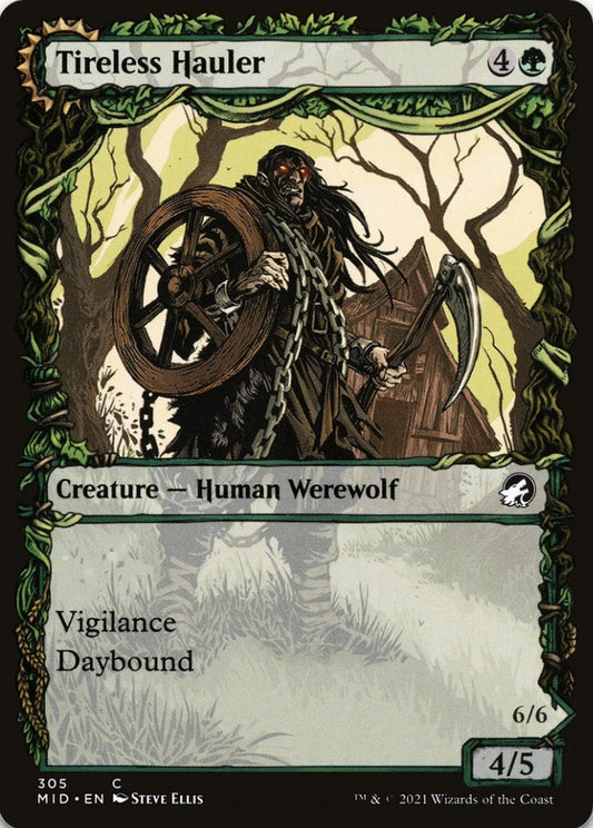 Tireless Hauler/Dire-Strain Brawler MID Creature Human Werewolf/Werewolf NM