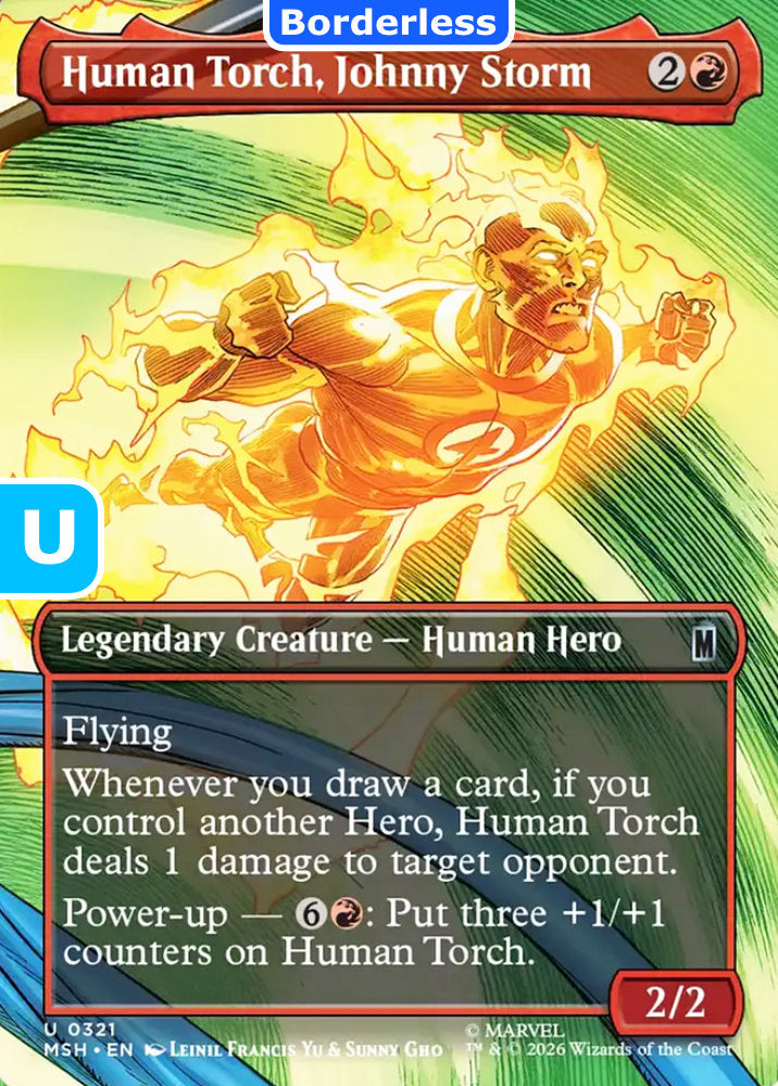 Human Torch, Johnny Storm MSH Legendary Creature Human Hero NM
