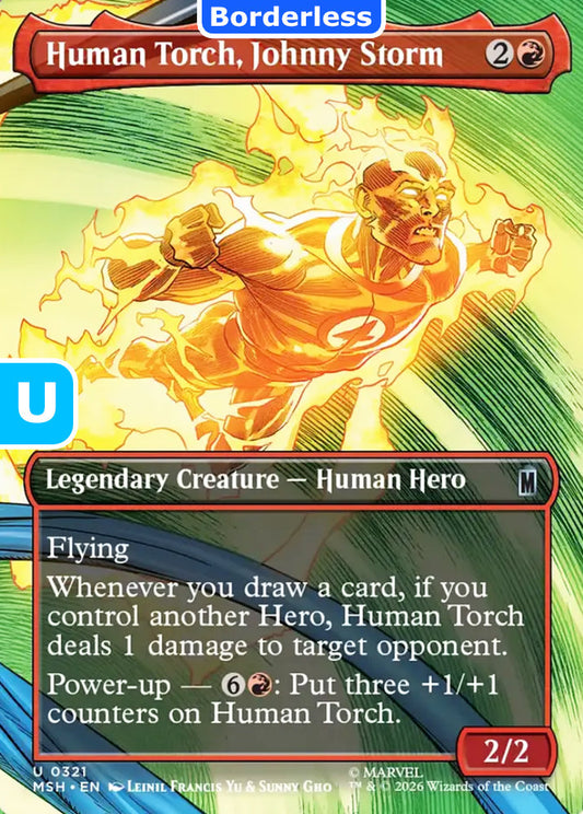 Human Torch, Johnny Storm MSH Legendary Creature Human Hero NM