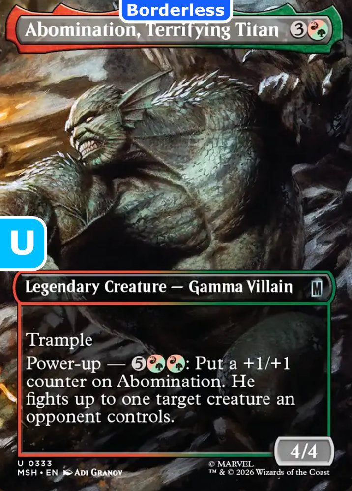 Abomination, Terrifying Titan MSH Legendary Creature Gamma Villain NM