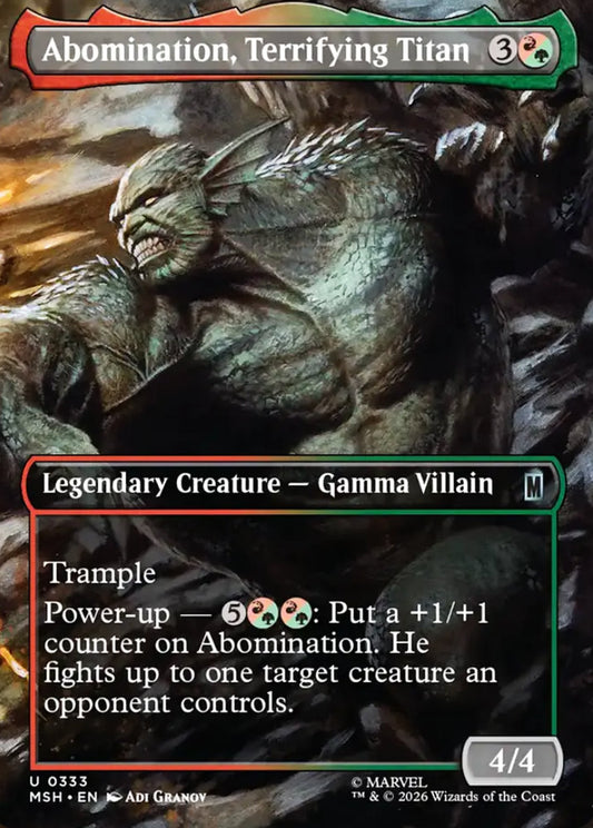 Abomination, Terrifying Titan MSH Legendary Creature Gamma Villain NM