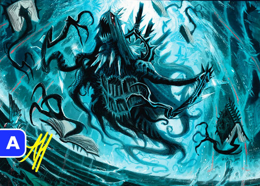 Overlord of the Floodpits DSK Art Card  *signed* NM