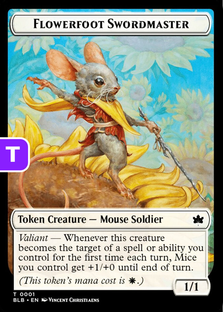 Flowerfoot Swordmaster BLB Token Creature Mouse Soldier NM
