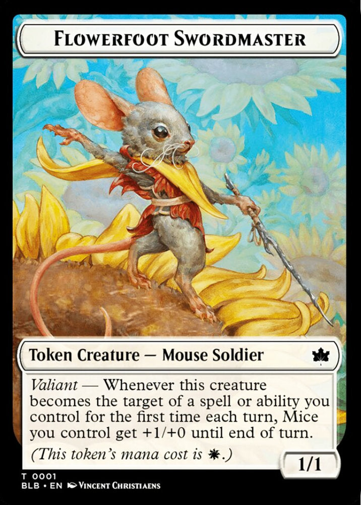 Flowerfoot Swordmaster BLB Token Creature Mouse Soldier NM