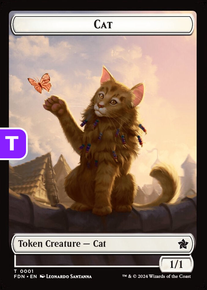Cat/Elf Warrior FDN Token Creature Cat/Elf Warrior NM