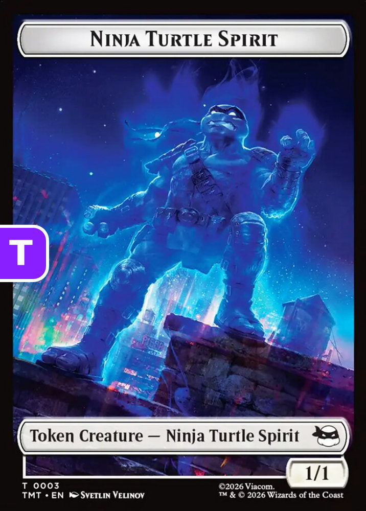 Ninja Turtle Spirit/Food TMT Token Creature/Token Artifact Ninja Turtle Spirit/Food NM