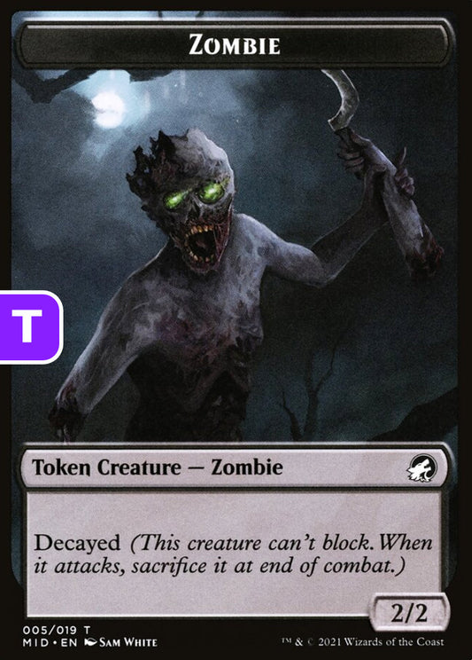 Zombie MID Token Creature Zombie NM