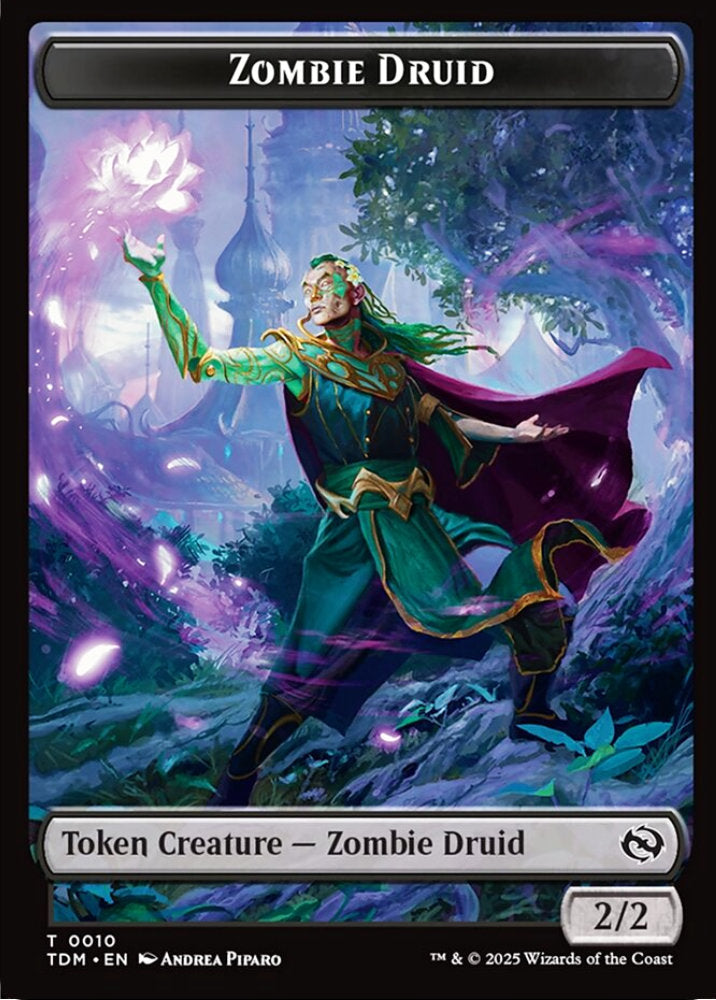 Zombie Druid/Treasure TDM Token Creature/Token Artifact Zombie Druid/Treasure NM