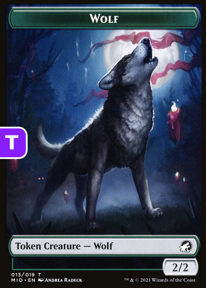 Wolf MID Token Creature Wolf NM