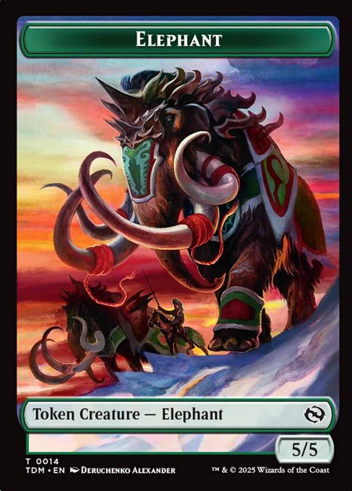 Elephant/Treasure TDM Token Creature/Token Artifact Elephant/Treasure NM