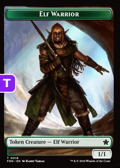 Elf Warrior/Vivien Reid Emblem FDN Legendary Creature/Emblem Elf Warrior/Vivien NM