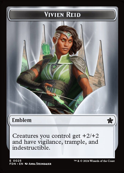 Elf Warrior/Vivien Reid Emblem FDN Legendary Creature/Emblem Elf Warrior/Vivien NM
