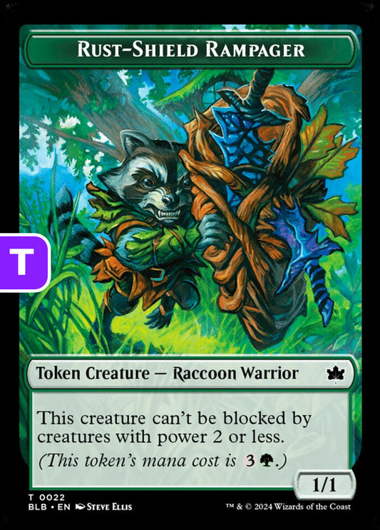 Rust-Shield Rampager BLB Token Creature Raccoon Warrior NM