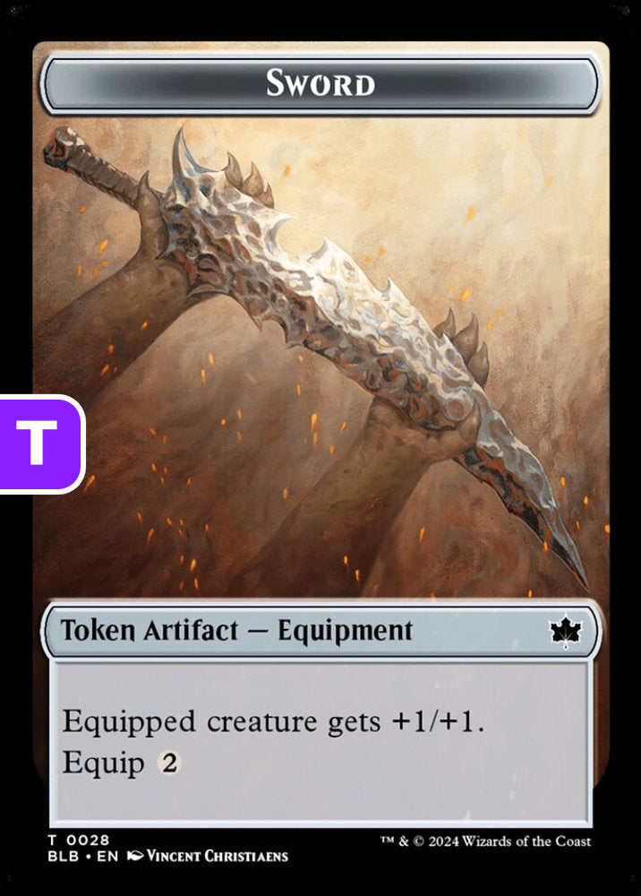 Sword BLB Token Artifact Equipment NM