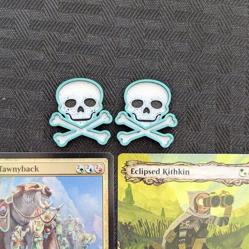 Poison Skull Token for Magic: The Gathering | Red & Green | Set of 12