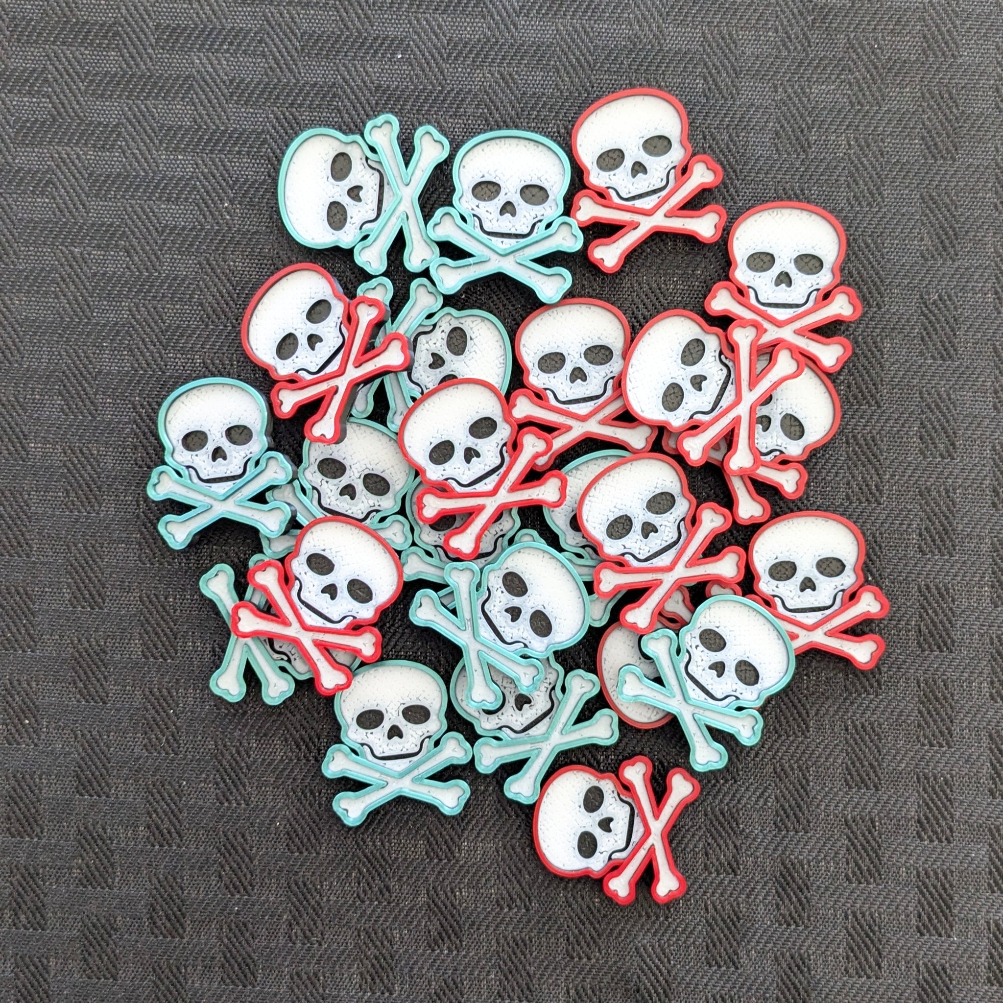 Poison Skull Token for Magic: The Gathering | Red & Green | Set of 12