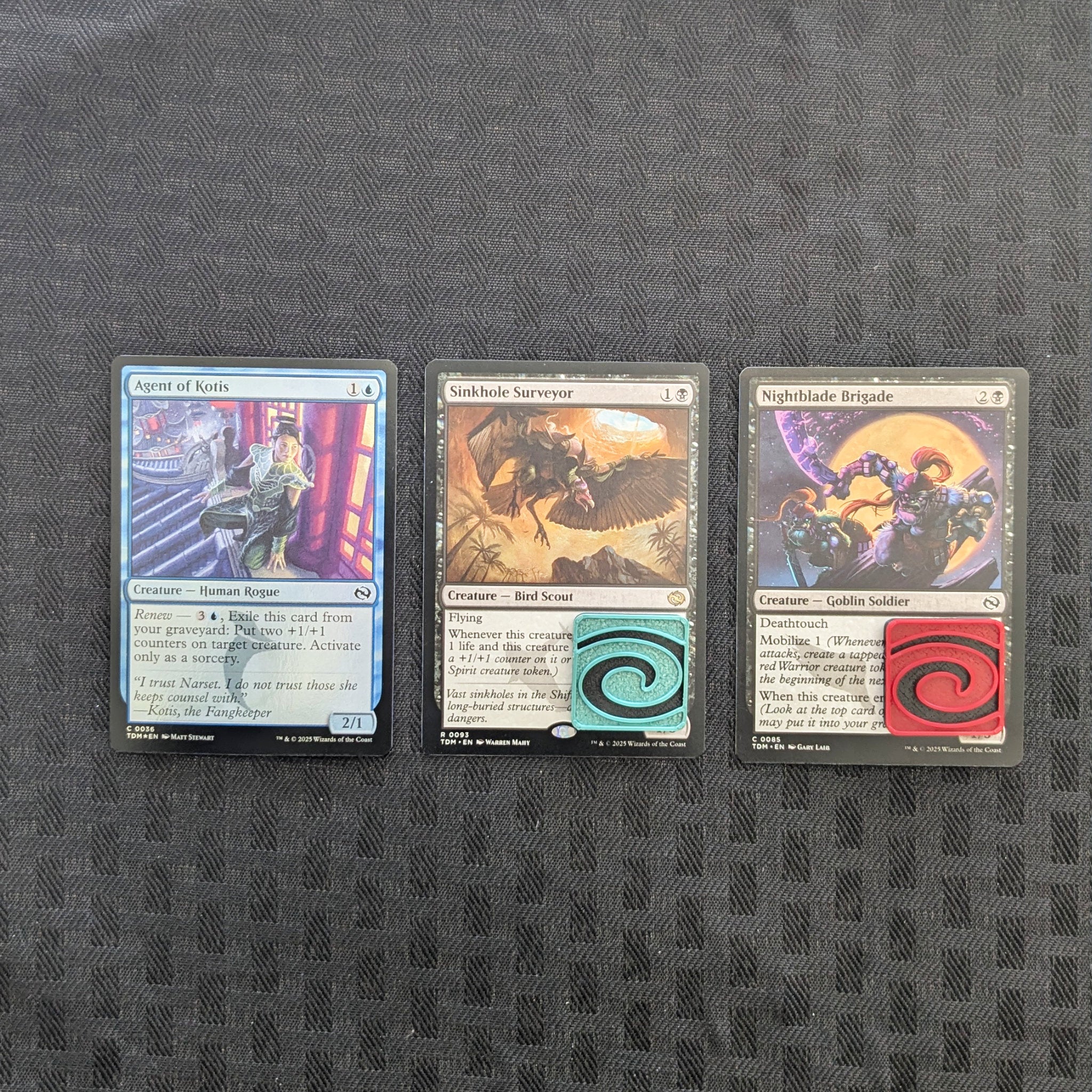 MTG Stun Counters | Red & Green Set of 12 | Magic: The Gathering Tokens